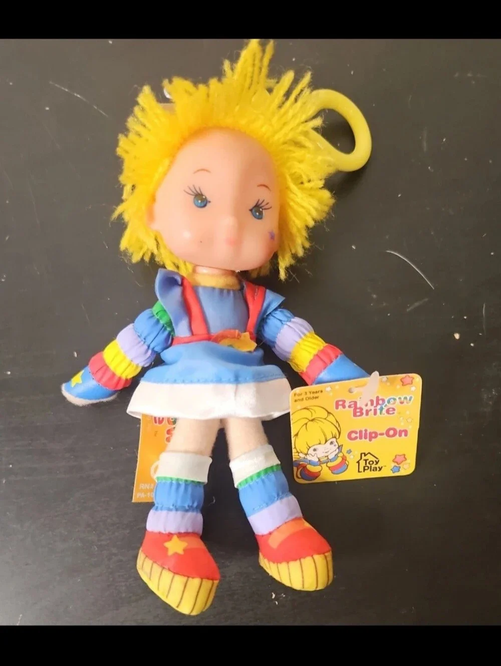 vintage Rainbow Brite Doll by Hallmark Clip-On Key Chain and plastic red sprite